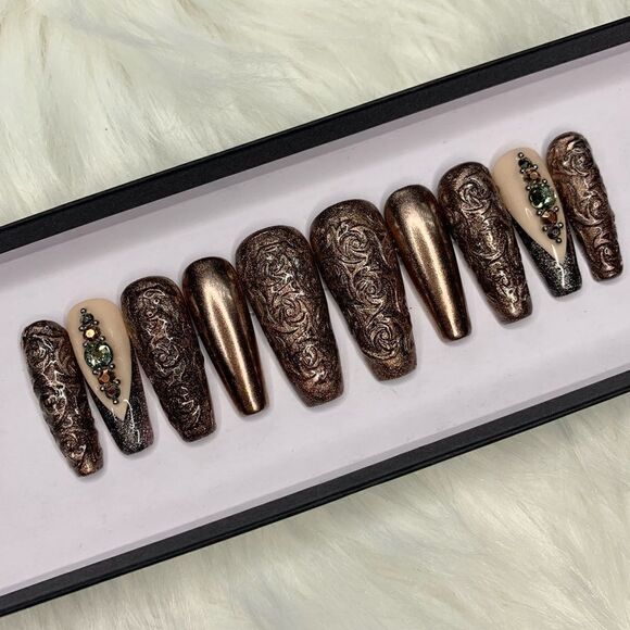 COPY - Greek Bronze Goddess Press On Nails - Picture 3 of 14